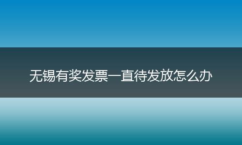 无锡有奖发票一直待发放怎么办