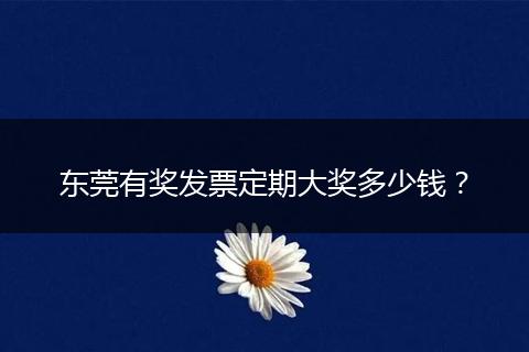 东莞有奖发票定期大奖多少钱？