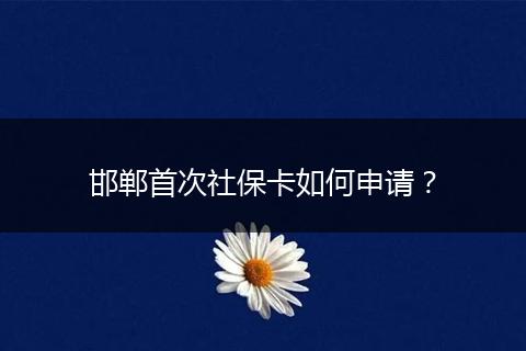 邯郸首次社保卡如何申请？
