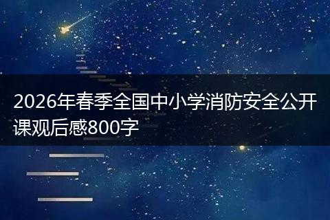 2026年春季全国中小学消防安全公开课观后感800字