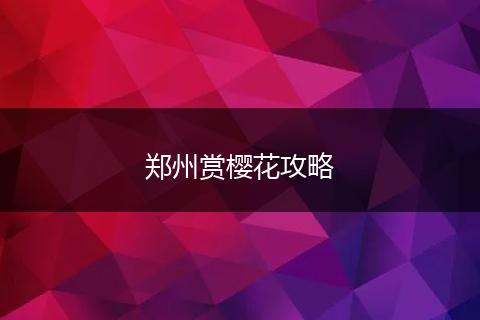 郑州赏樱花攻略