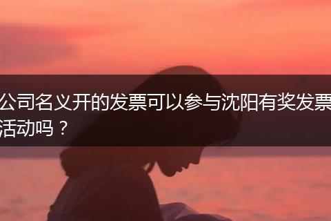 公司名义开的发票可以参与沈阳有奖发票活动吗？