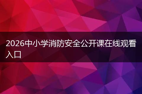 2026中小学消防安全公开课在线观看入口