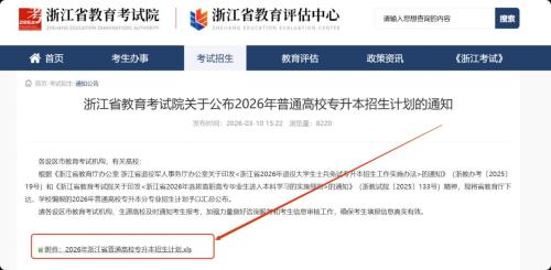 2026浙江专升本招生计划