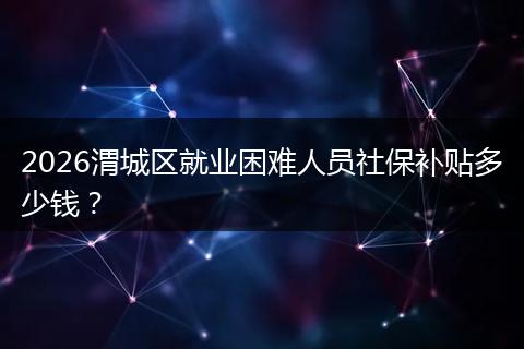 2026渭城区就业困难人员社保补贴多少钱？