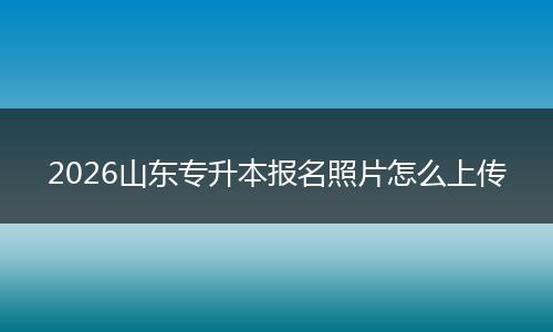2026山东专升本报名照片怎么上传