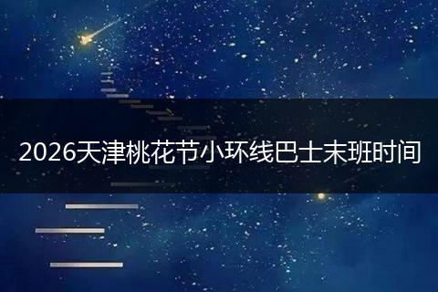 2026天津桃花节小环线巴士末班时间