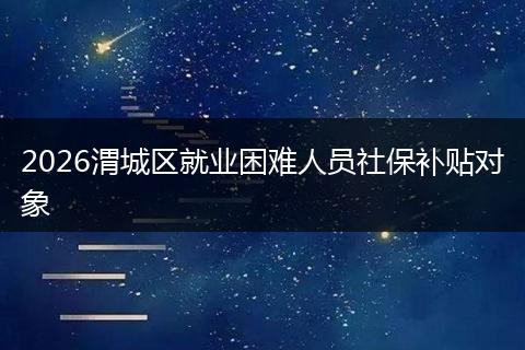 2026渭城区就业困难人员社保补贴对象