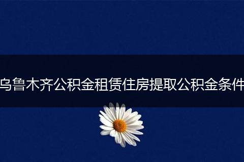 乌鲁木齐公积金租赁住房提取公积金条件