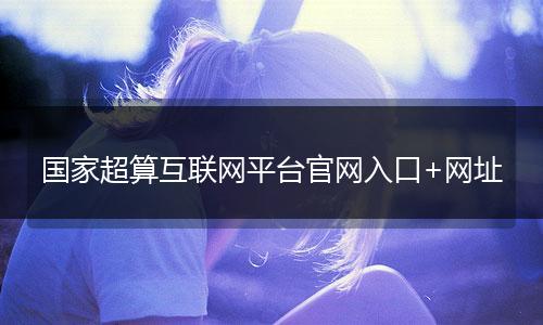 国家超算互联网平台官网入口+网址