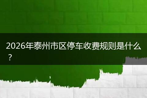 2026年泰州市区停车收费规则是什么？