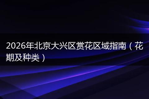 2026年北京大兴区赏花区域指南（花期及种类）