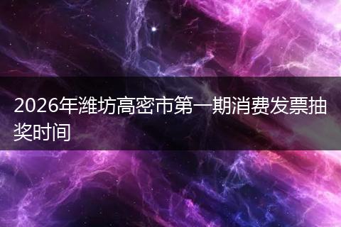 2026年潍坊高密市第一期消费发票抽奖时间