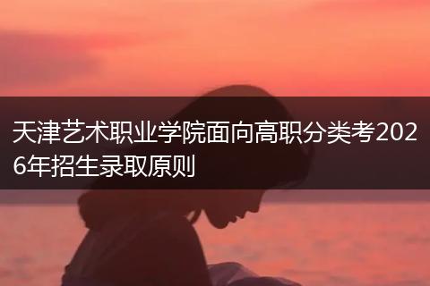 天津艺术职业学院面向高职分类考2026年招生录取原则