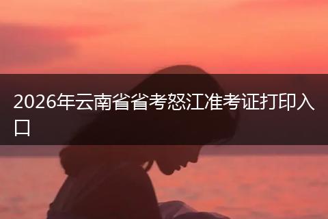 2026年云南省省考怒江准考证打印入口