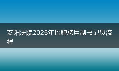 安阳法院2026年招聘聘用制书记员流程