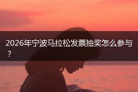 2026年宁波马拉松发票抽奖怎么参与？