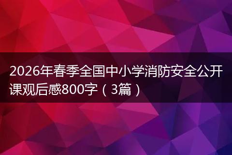 2026年春季全国中小学消防安全公开课观后感800字（3篇）