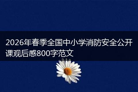 2026年春季全国中小学消防安全公开课观后感800字范文
