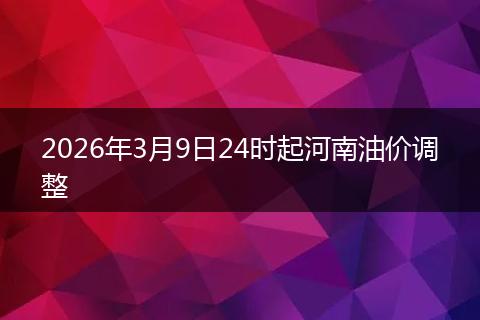 2026年3月9日24时起河南油价调整
