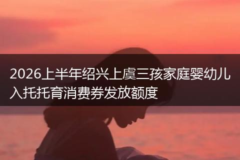 2026上半年绍兴上虞三孩家庭婴幼儿入托托育消费券发放额度