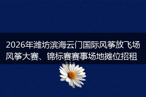 2026年潍坊滨海云门国际风筝放飞场风筝大赛、锦标赛赛事场地摊位招租
