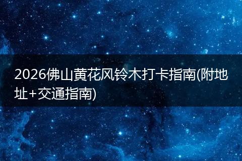2026佛山黄花风铃木打卡指南(附地址+交通指南)