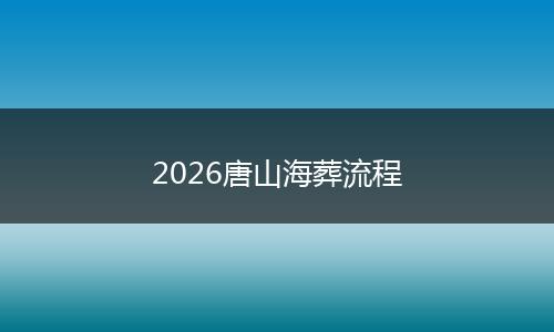 2026唐山海葬流程