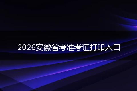 2026安徽省考准考证打印入口