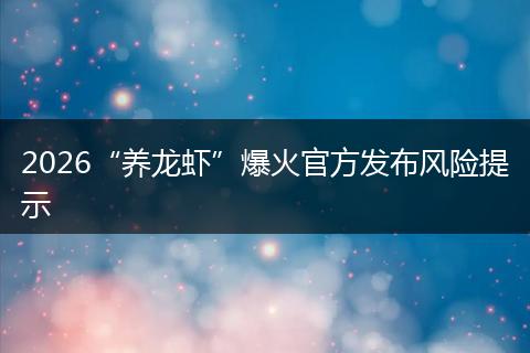 2026“养龙虾”爆火官方发布风险提示