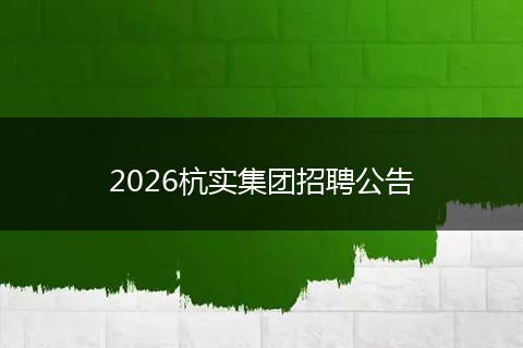 2026杭实集团招聘公告
