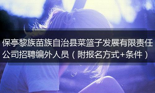 保亭黎族苗族自治县菜篮子发展有限责任公司招聘编外人员（附报名方式+条件）