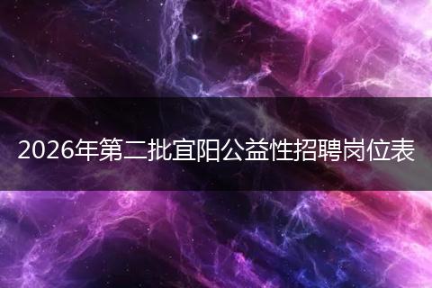 2026年第二批宜阳公益性招聘岗位表