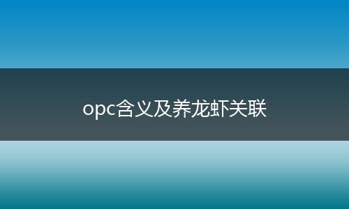 opc含义及养龙虾关联