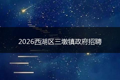 2026西湖区三墩镇政府招聘