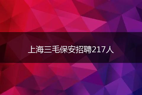 上海三毛保安招聘217人