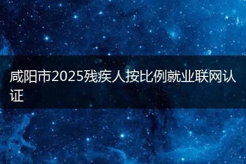 咸阳市2025残疾人按比例就业联网认证