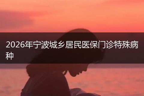 2026年宁波城乡居民医保门诊特殊病种