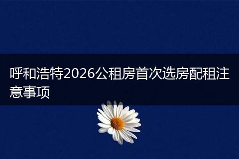 呼和浩特2026公租房首次选房配租注意事项