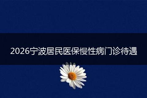 2026宁波居民医保慢性病门诊待遇
