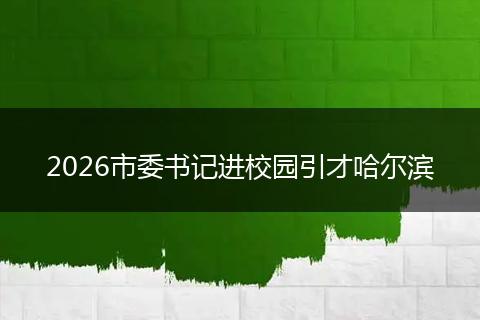 2026市委书记进校园引才哈尔滨