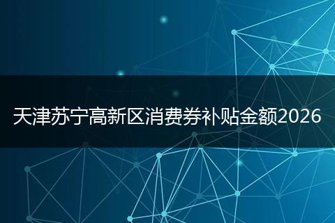天津苏宁高新区消费券补贴金额2026