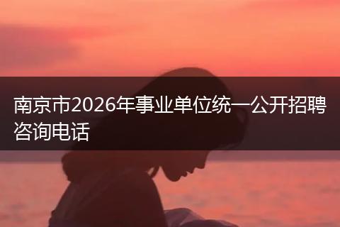 南京市2026年事业单位统一公开招聘咨询电话