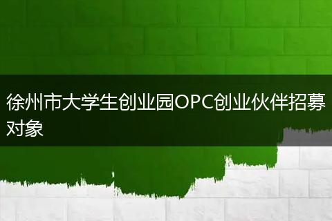 徐州市大学生创业园OPC创业伙伴招募对象