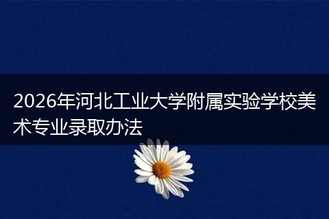 2026年河北工业大学附属实验学校美术专业录取办法