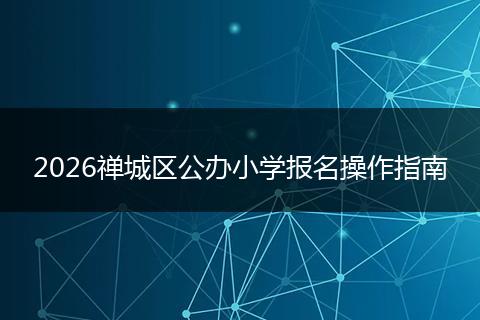 2026禅城区公办小学报名操作指南