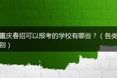重庆春招可以报考的学校有哪些？（各类别）