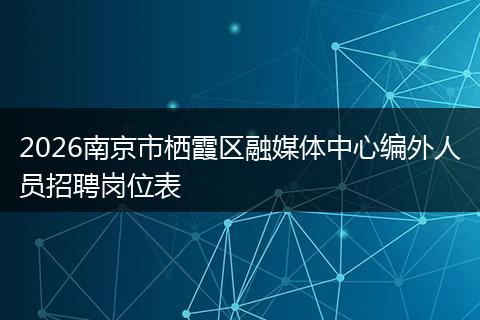 2026南京市栖霞区融媒体中心编外人员招聘岗位表