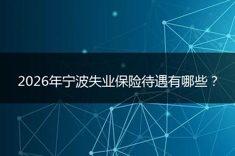2026年宁波失业保险待遇有哪些？