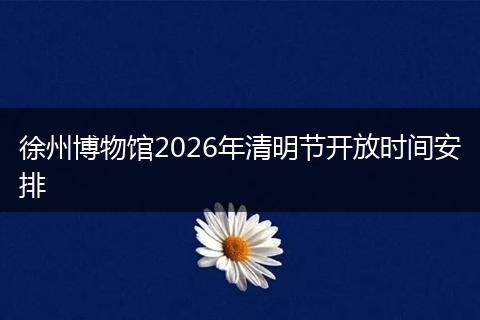 徐州博物馆2026年清明节开放时间安排